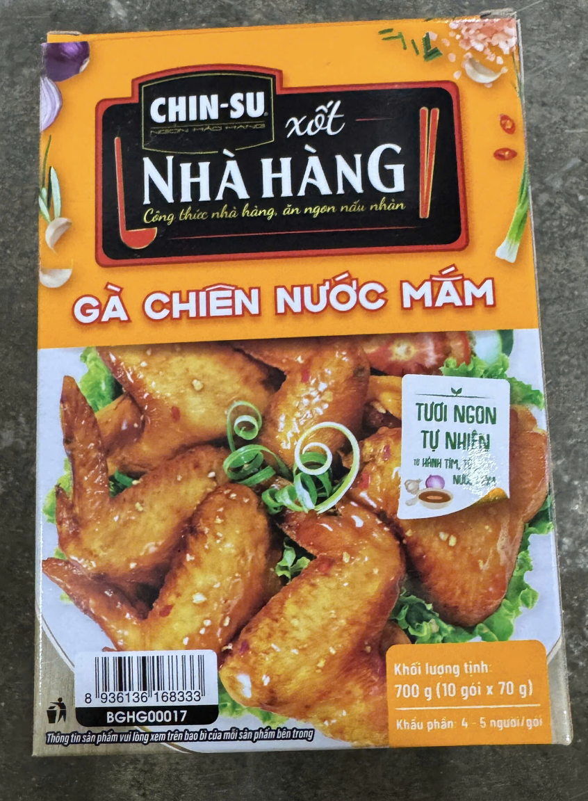 Thùng  xốt gà chiên nước mắm chin su 8 hộp x 700g
